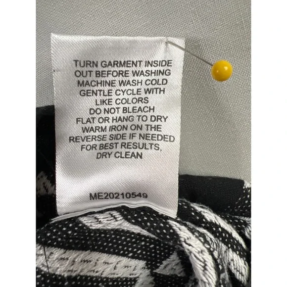 Grace + Karma Dress Women L Black White Tribal Geometric Boho Tiered Southwest - Picture 4 of 10